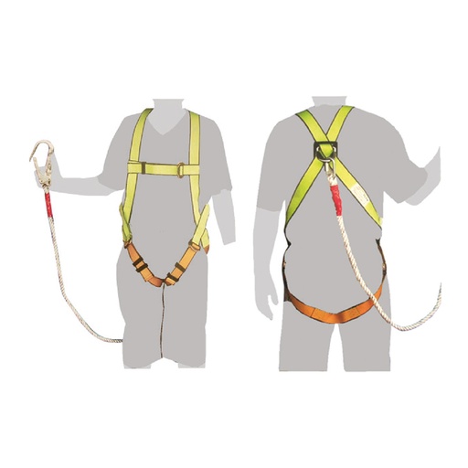 Arnes D/seguridad Con Linea. Amarillo. 45mm Nylon
