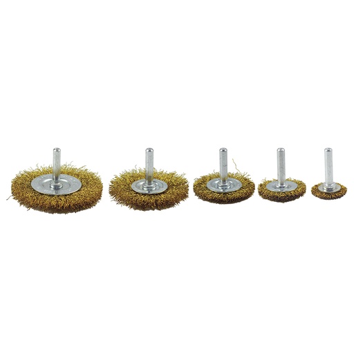 Juego Cepillo Circular Para Taladro (5 Pzas). Bronce. 5 Pcs