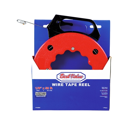 Cinta Para Cablear 1/8 X 50'. Rojo. 50ft