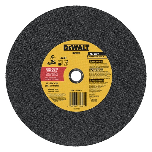 Disco Corte Metal 14x7/64x1 Amarillo Dw8003. Gano Oxido De Aluminio. 14 X 7/64 1