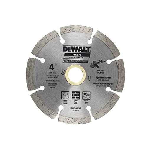 Disco Diamante Segmentado Concreto Dw 4 Dw47402hp. Industrial. X 0. 080 7/8