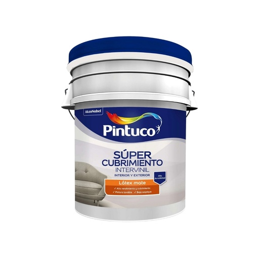 Super Cubrimiento Latex Mate Base white 5GL (18.925l)