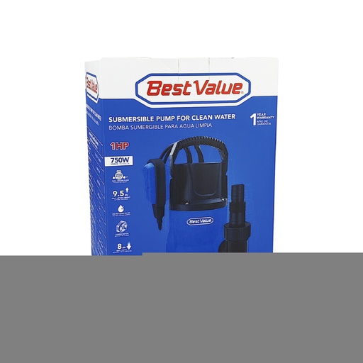 Bomba Sumergible 750w 1. 0hp 110-120v Agua Limpia. Azul.