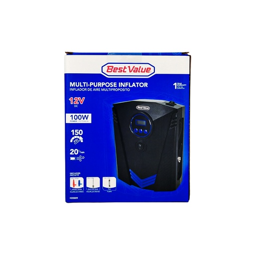 Inflador De Aire Digital Portatil 12v 150psi. Negro. 100w