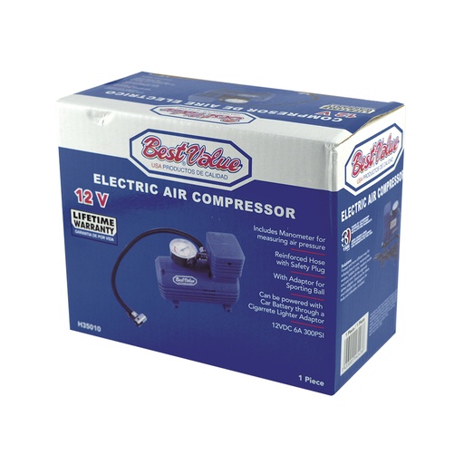 Compresor D/aire 12v. Azul. 300 Psi