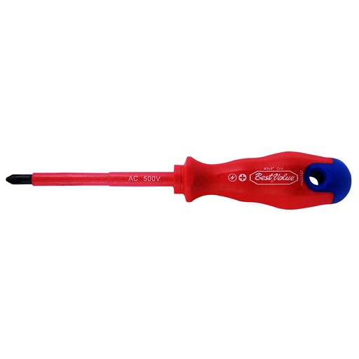 Destornillador Insulado(+) #2x 4. Cromo Vanadio. 4