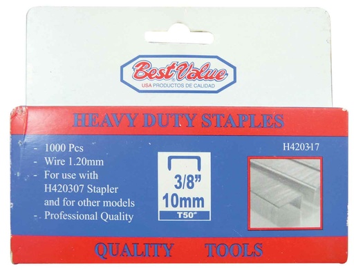 Grapa Pesada 3/8 (1000 Pcs) T-50. Gris. 3/8(10mm)