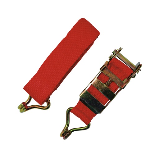 Tie Down Tipo Ratchet 2x6m Bestvalue. Rojo. 2x6mts (50mmx20ft)