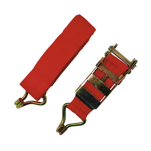 Tie Down Tipo Ratchet 2x8mts (3000lbs). Rojo. (50mmx26ft)