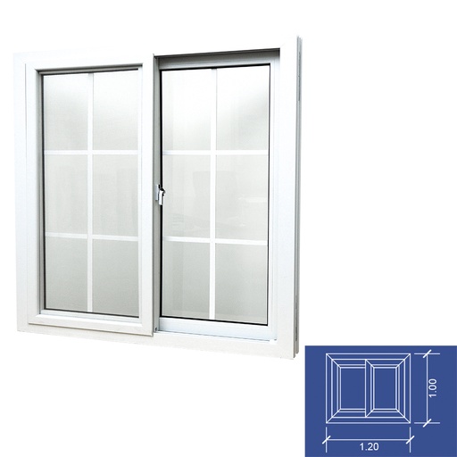 Ventanas Pvc 1. 20x1. 00mt. Blanco. 20 X 00mt