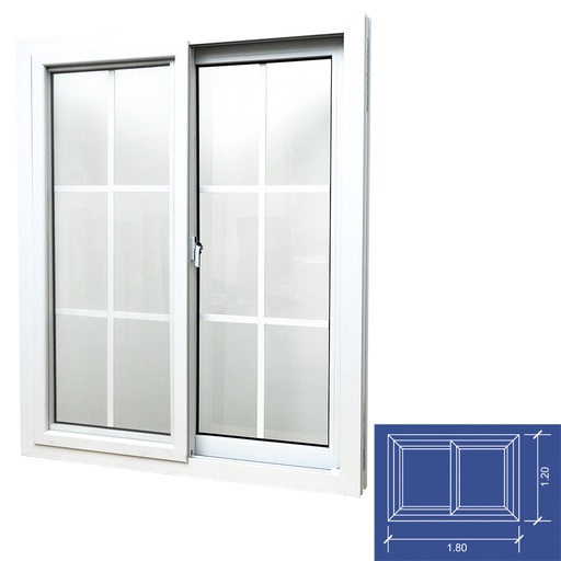 Ventanas Pvc 1. 80x1. 20mt. Blanco. 80 X 20mt