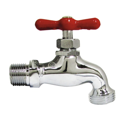 Llave R/manguera 1/2 Cromada Pesada Aquina. Cromado.