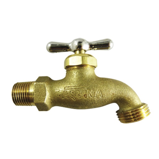 Llave Rosca Manguera 1/2 Pesada 284g Aquina. Bronce.