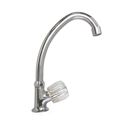 Llave Para Fregador Sencilla Tipo Ganzo Aquina. Cromado