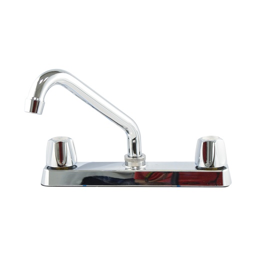 Llave Doble Fregador Metal Aquina. Cromado. 8