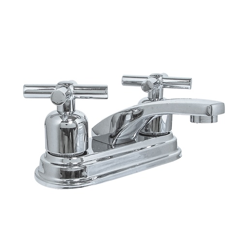 Llave Doble Para Lavamanos Luxor 4 Aquina. Cromado.
