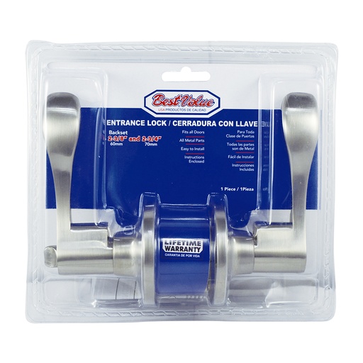 Cerradura Con Llave Manigueta Ss. Acero Inoxidable. 2-3/8