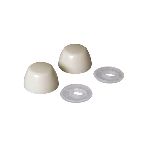 Juego Tapas Blanca Para Pernos D/sanitario Fluidmaster. Blanco. Universal