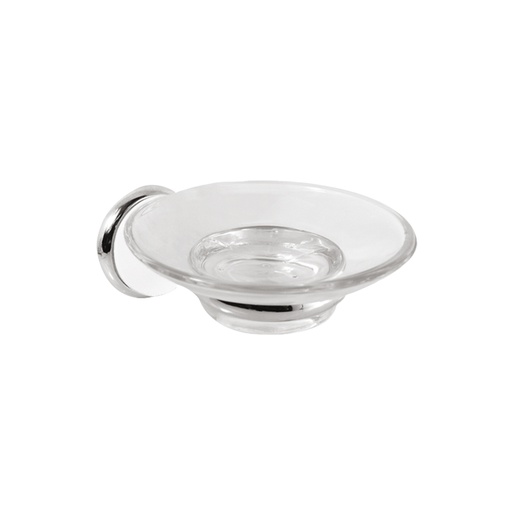 Jabonera Cromada/ceramica Aquina. Ceramica + Vidrio