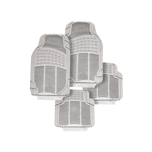 Alfombra Para Carro Pvc Gris (juego 4pcs). Gris. Juego 4 Pcs