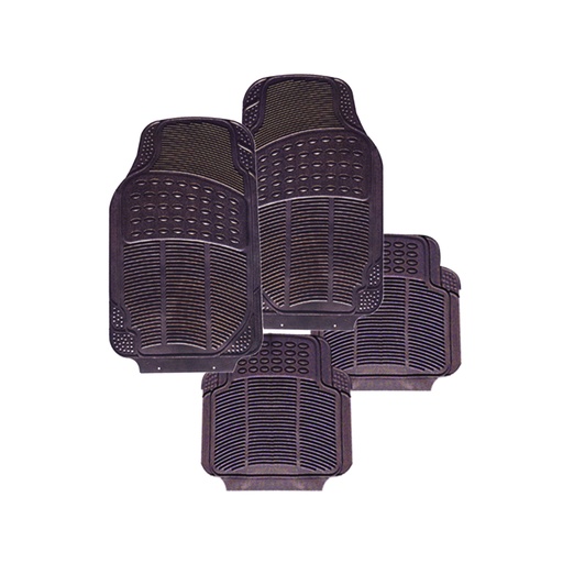 Alfombra Para Carro Pvc Negra (juego 4pcs). Negro. Juego 4 Pcs