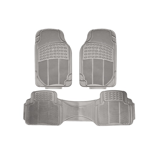 Alfombra Auto Pvc Gris 3 Pzas. Gris. Juego Pcs