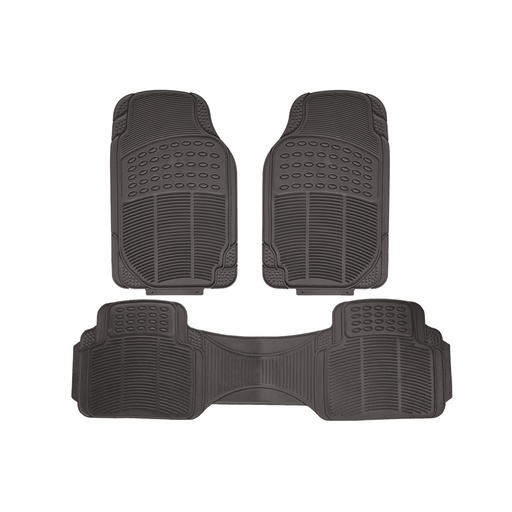 Alfombra Auto Pvc Negra 3 Pzas. Negro. Juego Pcs