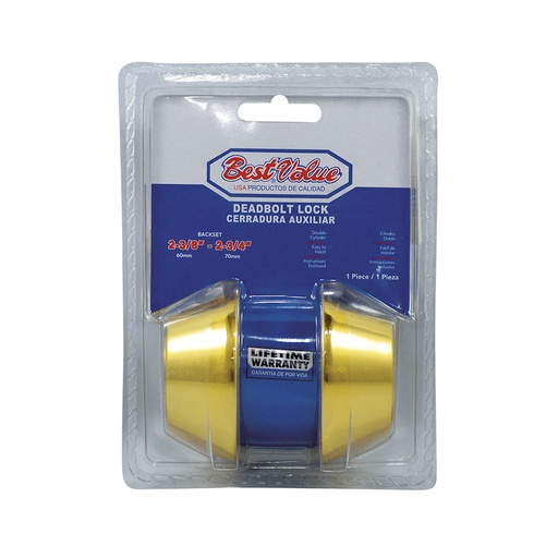 Cerradura D. Bolt Doble Bp. Dorado. 2-3/8