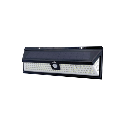 Lampara Led Solar Para Pared 10w 750lm Con Sensor Mov. Negro.
