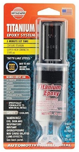 Epoxico Versachem Titanio Metal Jeringa. Gris Oscuro. 25ml. (en Jeringa)