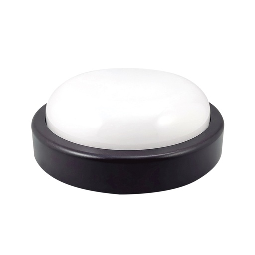 Lampara Led Redonda 8w 6400k Base Negra Rockwell. Negro.