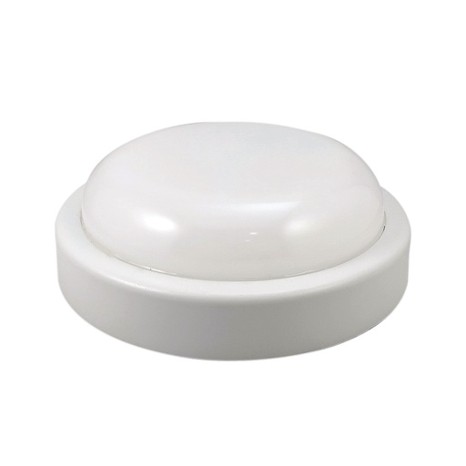 Lampara Led Redonda 8w 6400k Base Blanca Rockwell. Blanco.