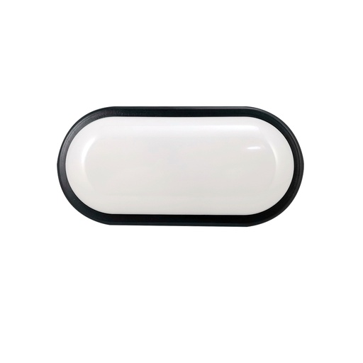 Lampara Led Ovalada 12w 6400k Base Negra Rockwell. Negro. 8w