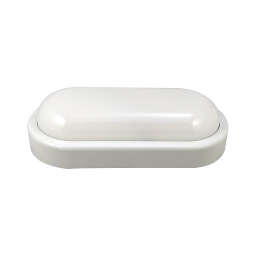 Lampara Led Ovalada 12w 6400k Base Blanca Rockwell. Blanco. 8w