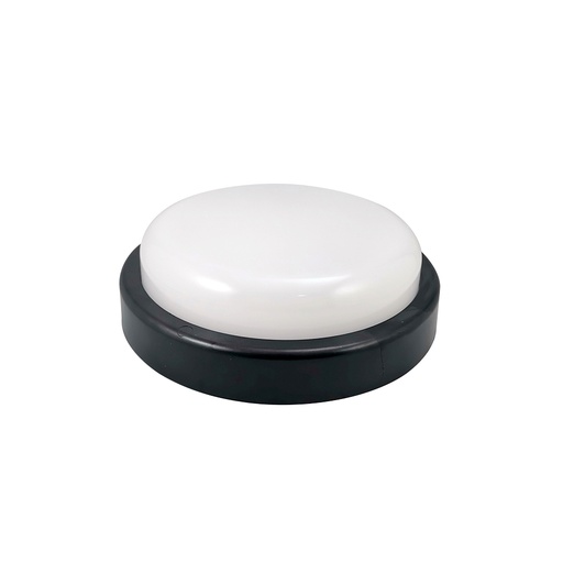 Lampara Led Redonda 12w 6400k Base Negra Rockwell. Negro. 8w