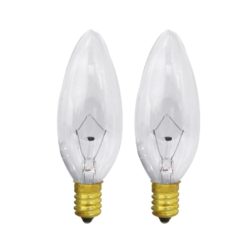 Foco Torpedo Clear 60w E12 2pc/blister. Clear. 60w. Transparente