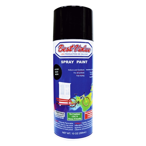Pintura Spray Negro Brillo. Brillante. 10 Oz. (en Spray)