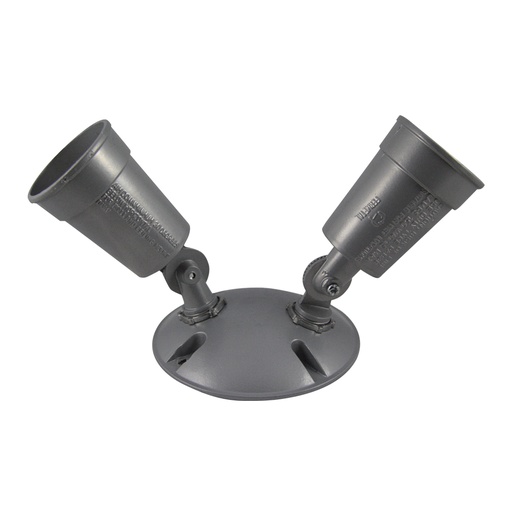 Socket/base Doble Aluminio Interp. Gris. 4-1/2